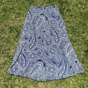 Outback Red blue paisley chiffon maxi skirt S